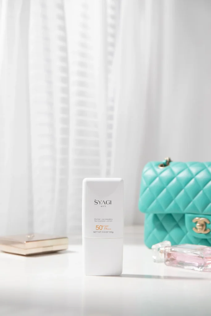Broad-spectrum sunscreen protecting skin from UVA and UVB rays for daily skincare and healthy skin.
