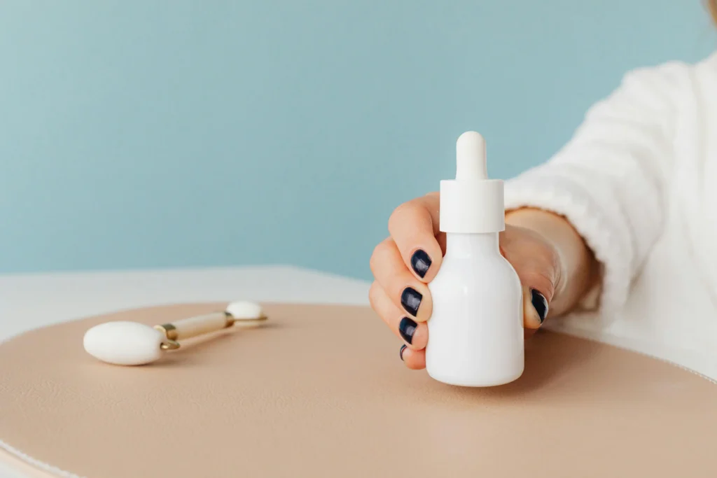 Anti-aging retinol serum with elegant skincare packaging
