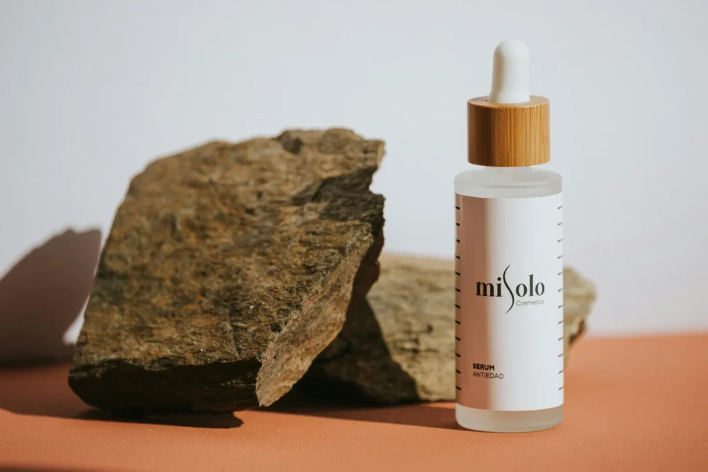 Retinol skincare serum in editorial beauty style photography
