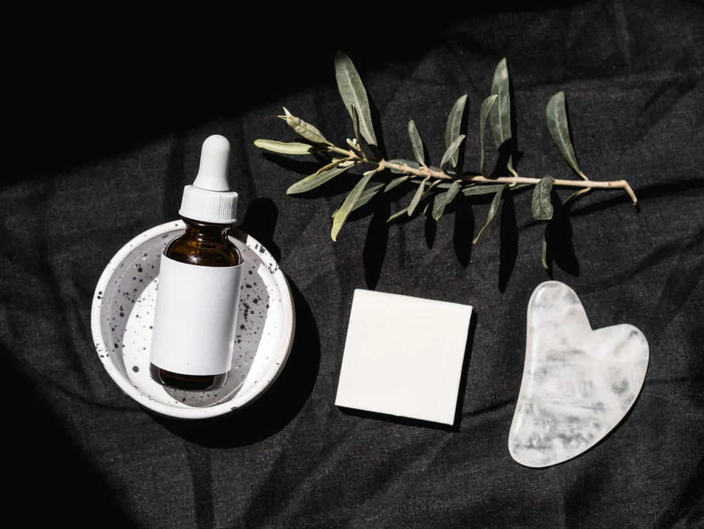 Facial serum bottles for brightening, hydration, and anti-aging skincare