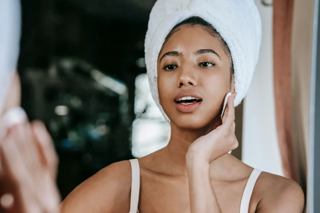 Applying skincare products in the wrong order during a daily skincare routine