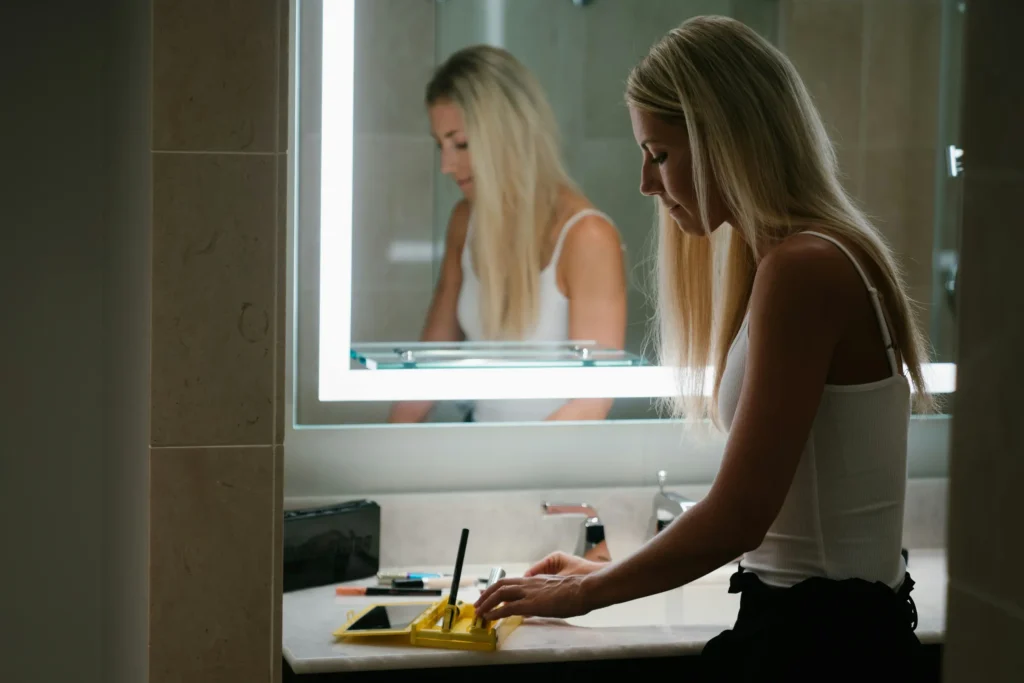 Woman following a complete night skincare routine for healthier skin overnight