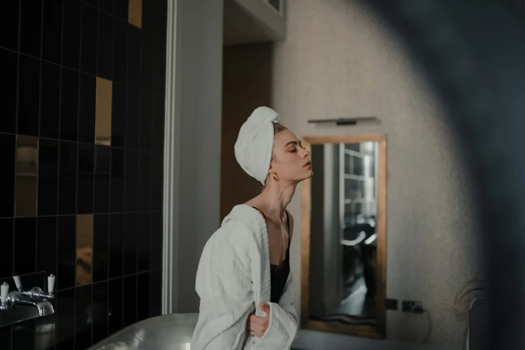 Woman following a complete night skincare routine for healthier skin overnight