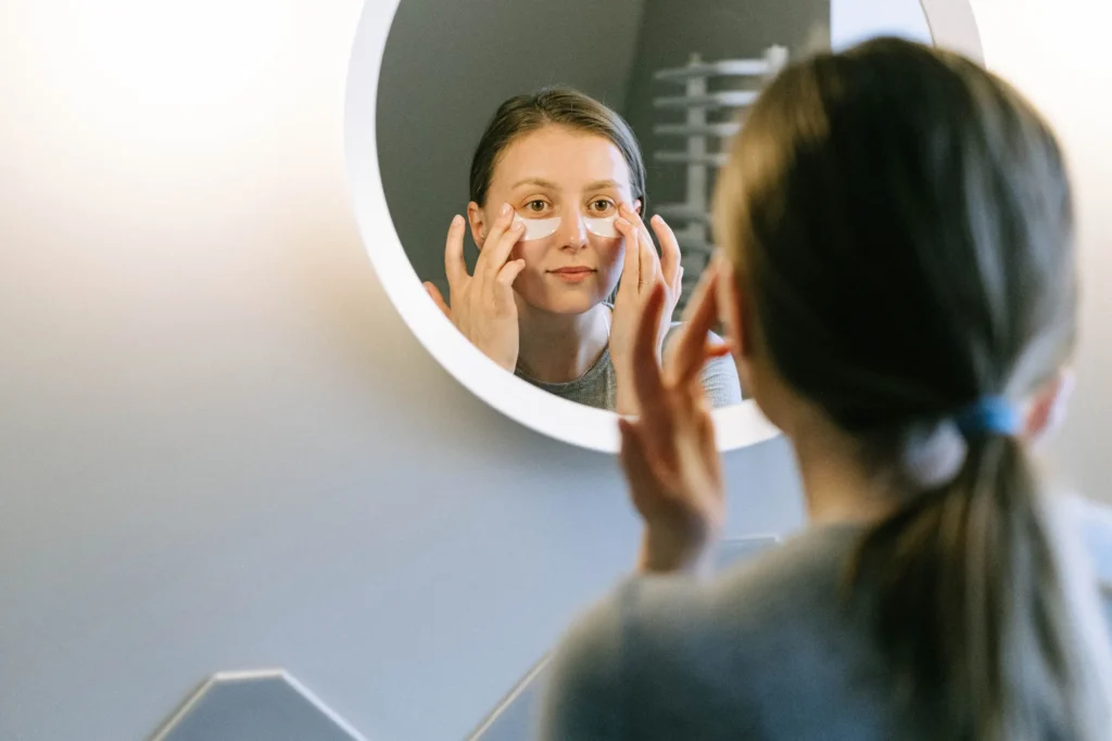 Safe skincare routine for sensitive skin with patch testing before product use